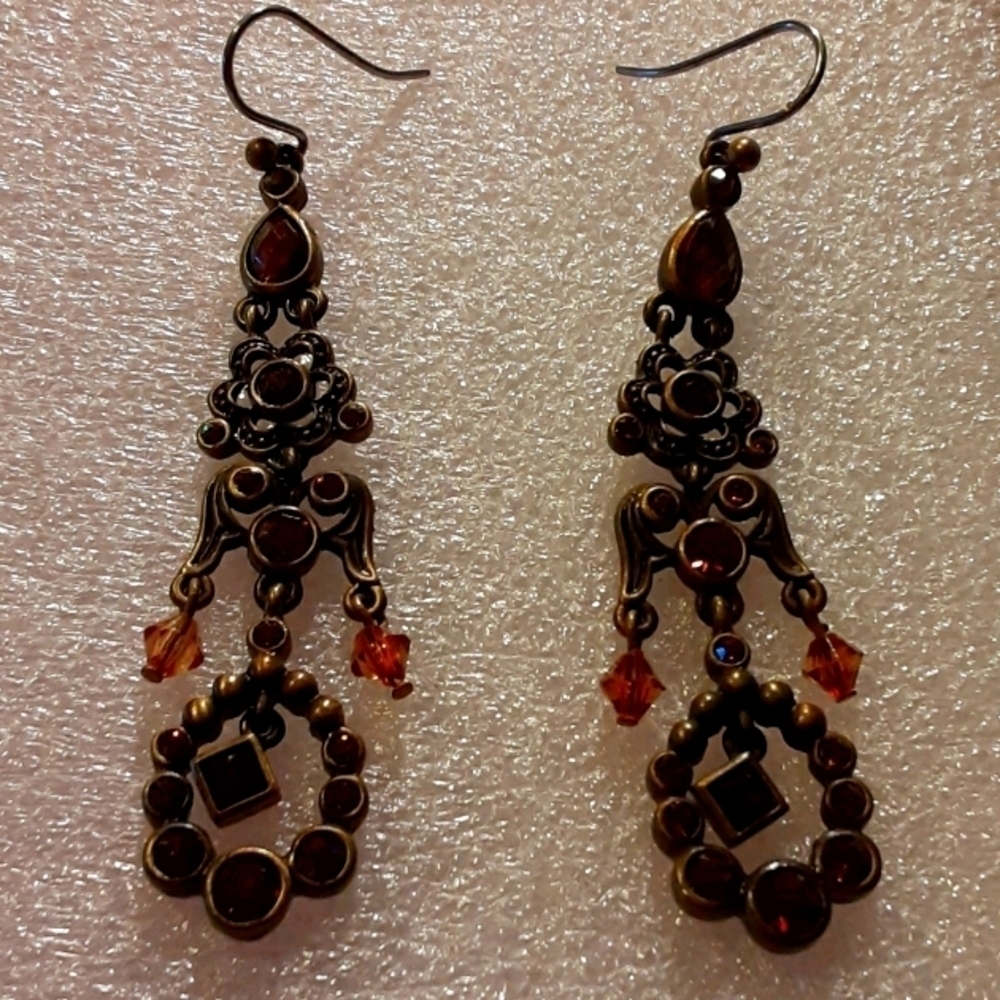 Amber Earrings Stamped LC